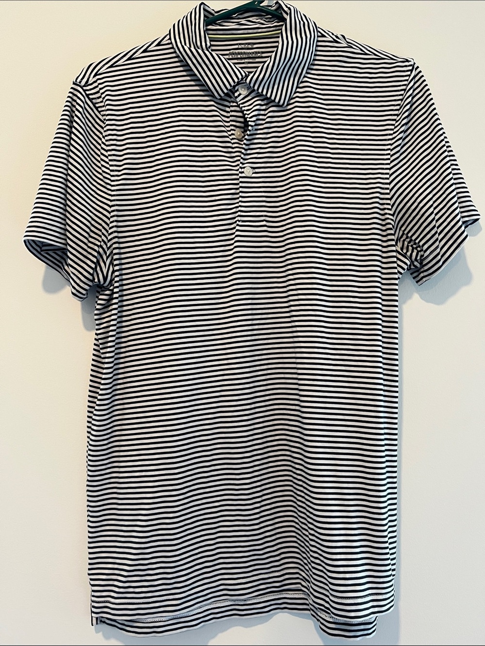J. Crew Navy and White Striped Polo